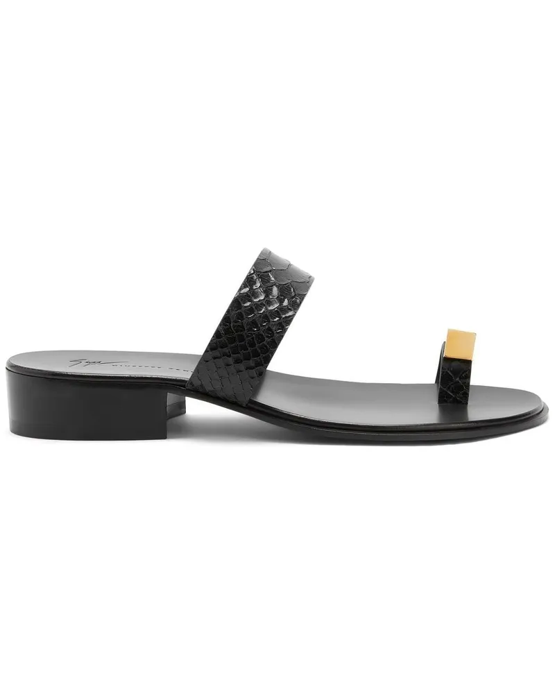 Giuseppe Zanotti Bardack Sandalen mit Schlangen-Optik - Schwarz Schwarz