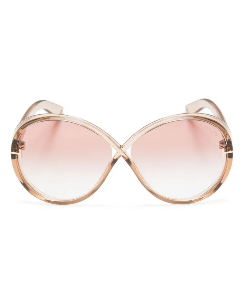 Tom Ford Edie Sonnenbrille mit Oversized-Gestell - Nude Nude