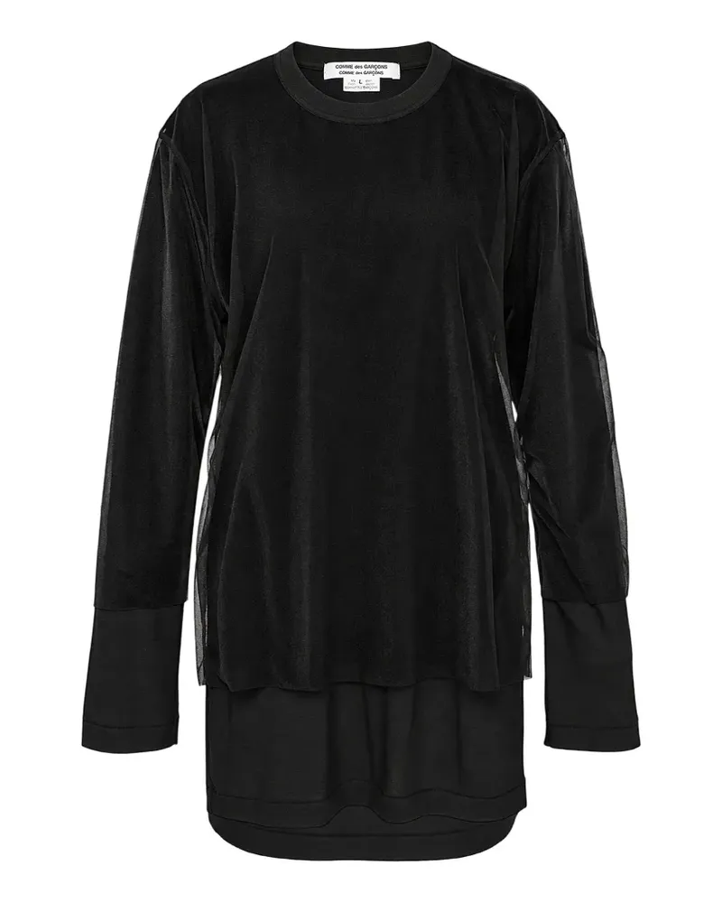 Comme des Garçons layered sheer-panel T-shirt - Schwarz Schwarz