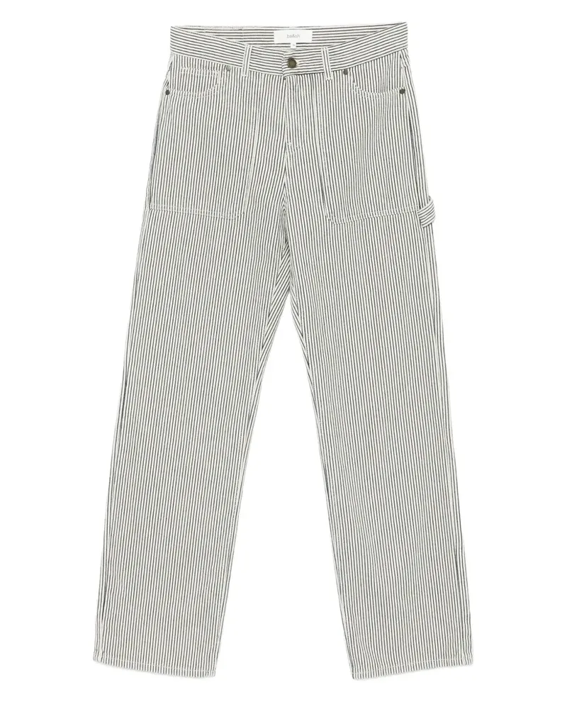 ba&sh Gestreifte Carpenter Hose - Nude Nude