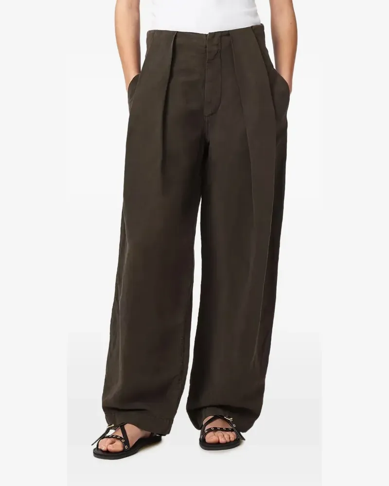 AllSaints Wide-Leg-Hose mit Bundfalten - Grau Grau