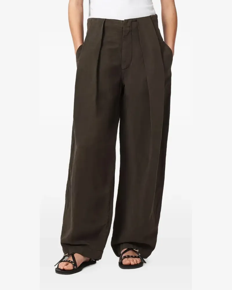 AllSaints Wide-Leg-Hose mit Bundfalten - Grau Grau