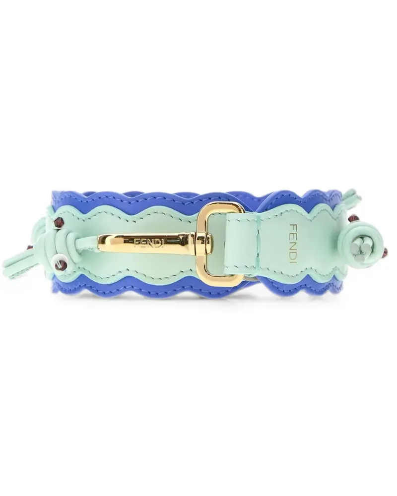 Fendi Mini Strap You Schulterriemen mit Wellenrand - Blau Blau