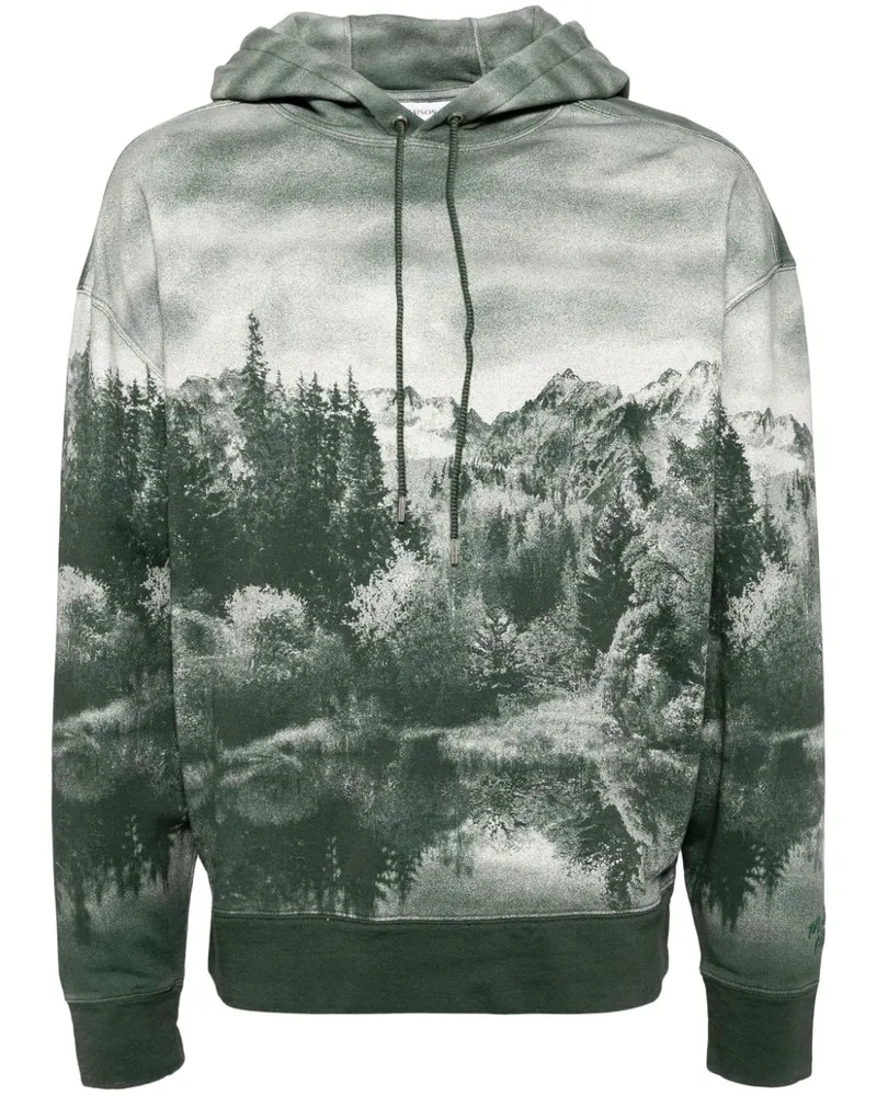 Kitsuné Landscape Hoodie - Grün Grün