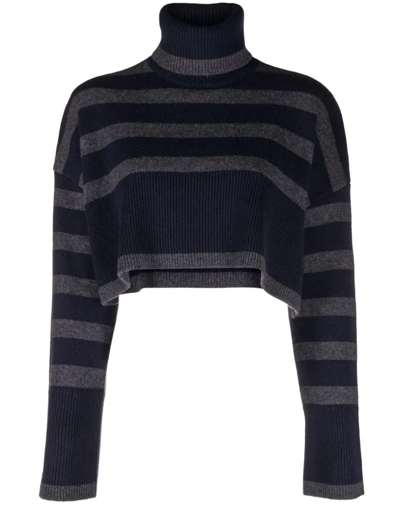 P.A.R.O.S.H. P.A.R.O H. Gestreifter Cropped-Pullover - Grau Grau