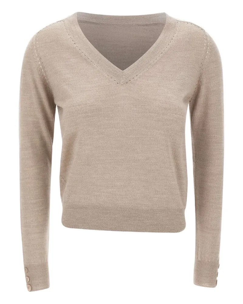 Liu Jo V-neck wool pullover - Nude Nude