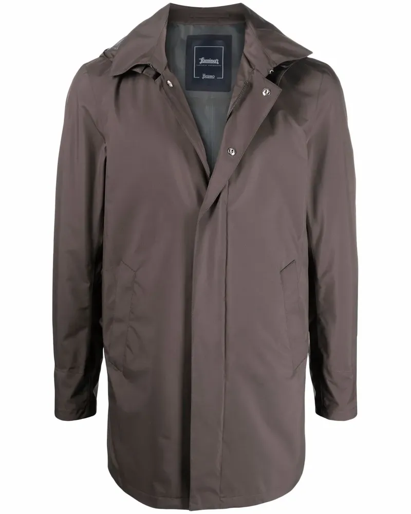 Herno Regenmantel mit Kapuze - Braun Braun