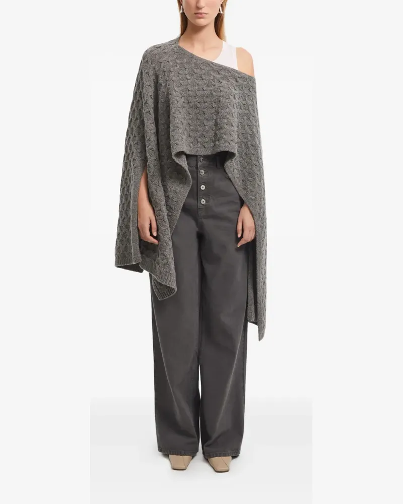 AERON Pullover mit Zopfmuster - Grau Grau