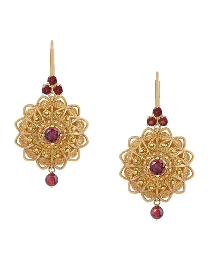 Dolce & Gabbana 18kt Filigree Gelbgoldohrringe mit Rhodolith Gold