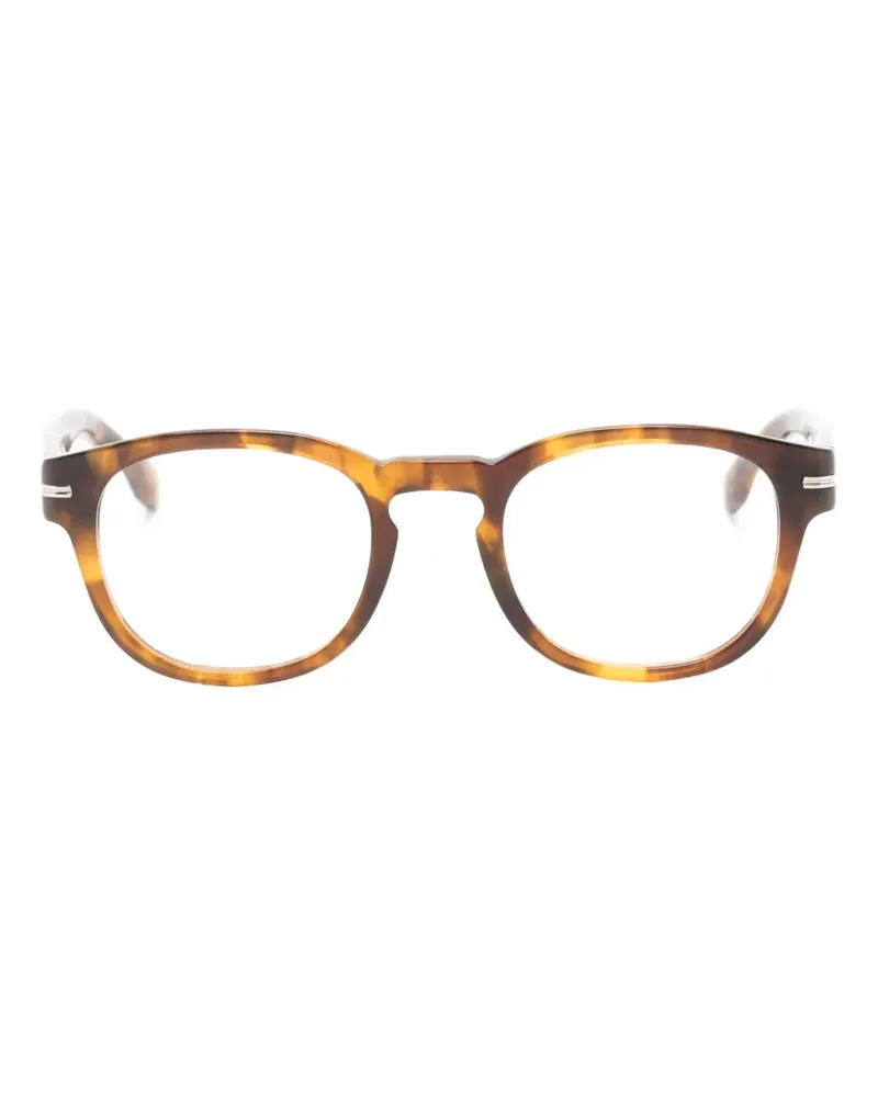 HUGO BOSS tortoiseshell-effect round-frame glasses - Braun Braun