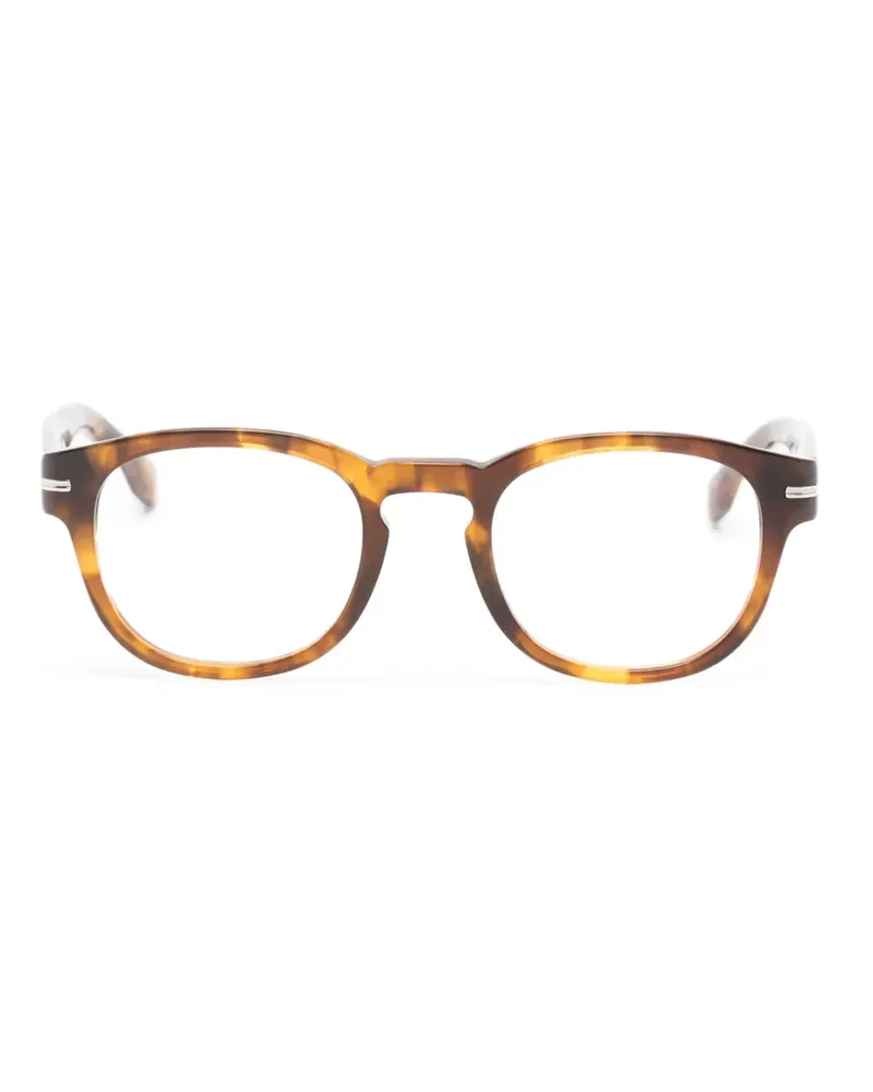 HUGO BOSS tortoiseshell-effect round-frame glasses - Braun Braun