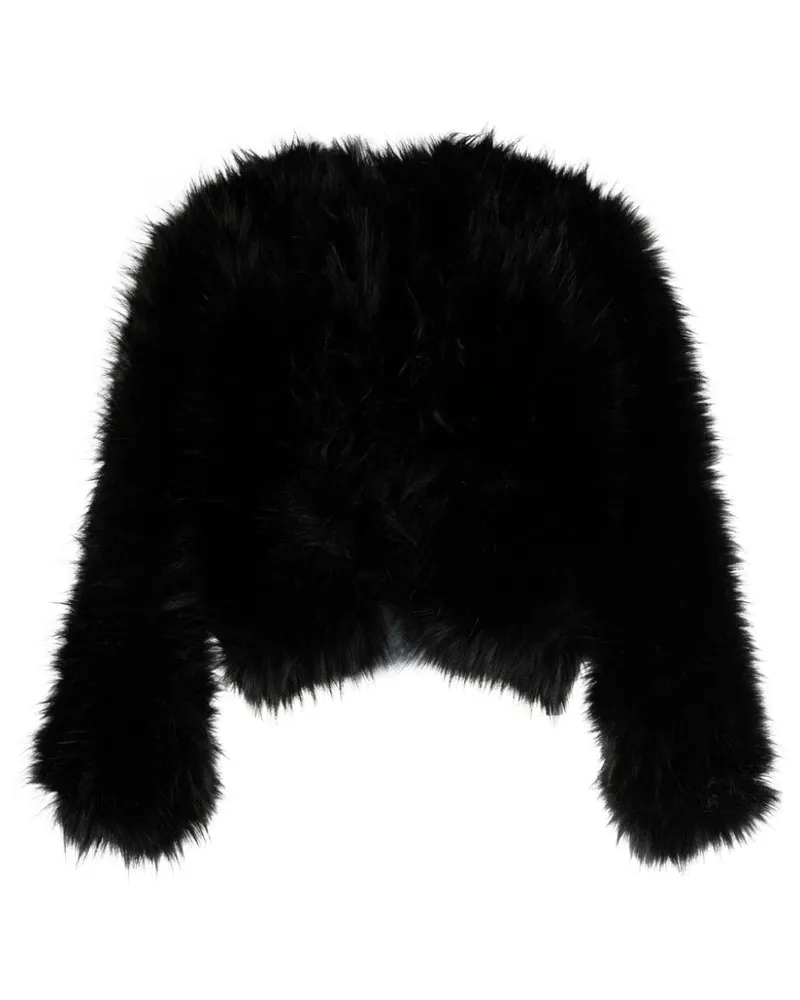 Elie Saab Jacke aus Faux Fur - Schwarz Schwarz
