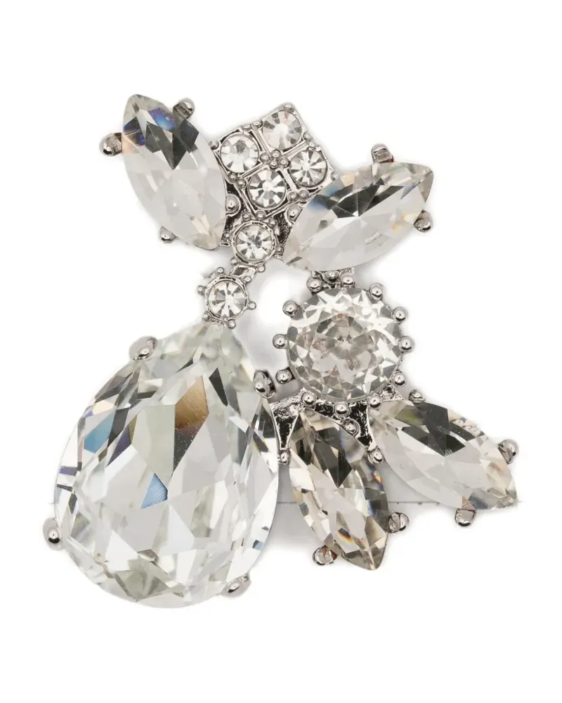Self-Portrait crystal-embellished cluster earrings - Silber Silber