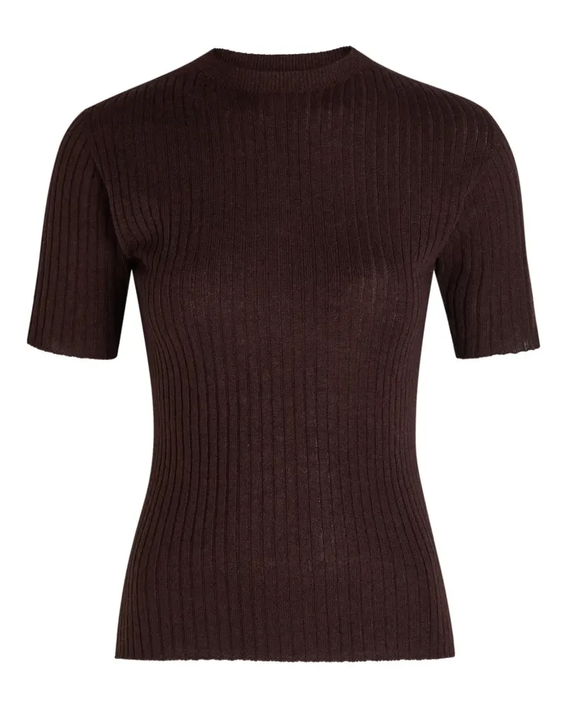 The Elder Statesman ribbed short-sleeved T-shirt - Braun Braun