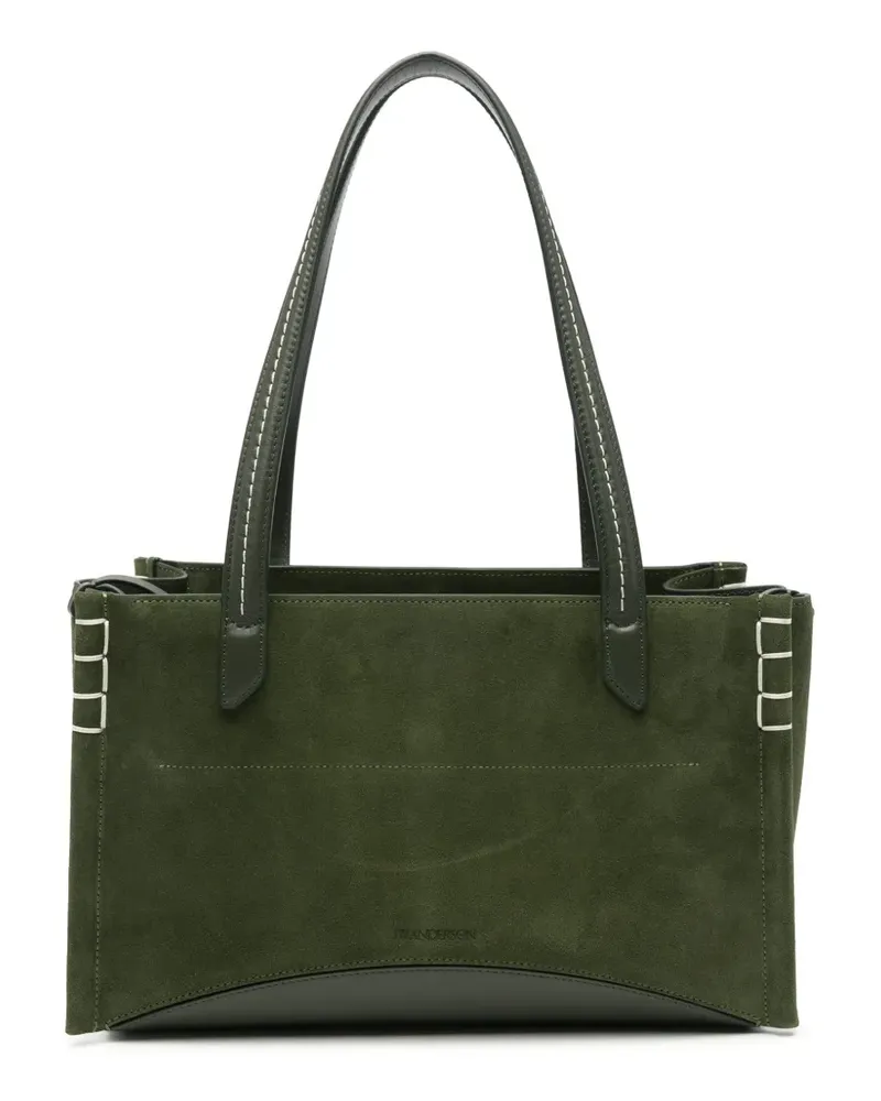 J.W.Anderson Länglicher Loafer Cabas Tote Bag mit Kontrastnähten - Grün Grün