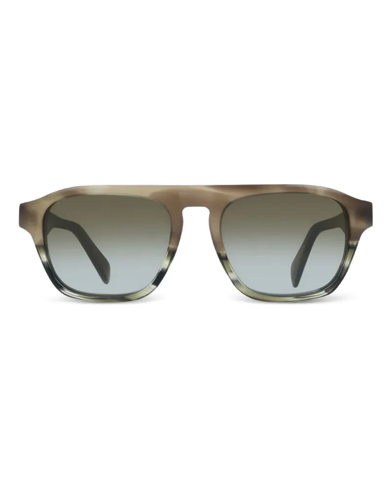 Paul Smith Eckige Sonnenbrille mit Streifen - Grün Grün