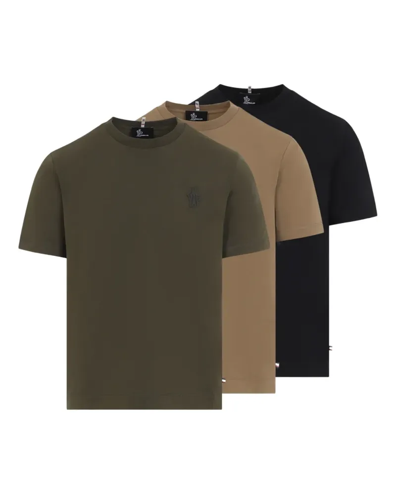Moncler T-Shirt mit Logo-Patch (3er-Set) - Grün Grün
