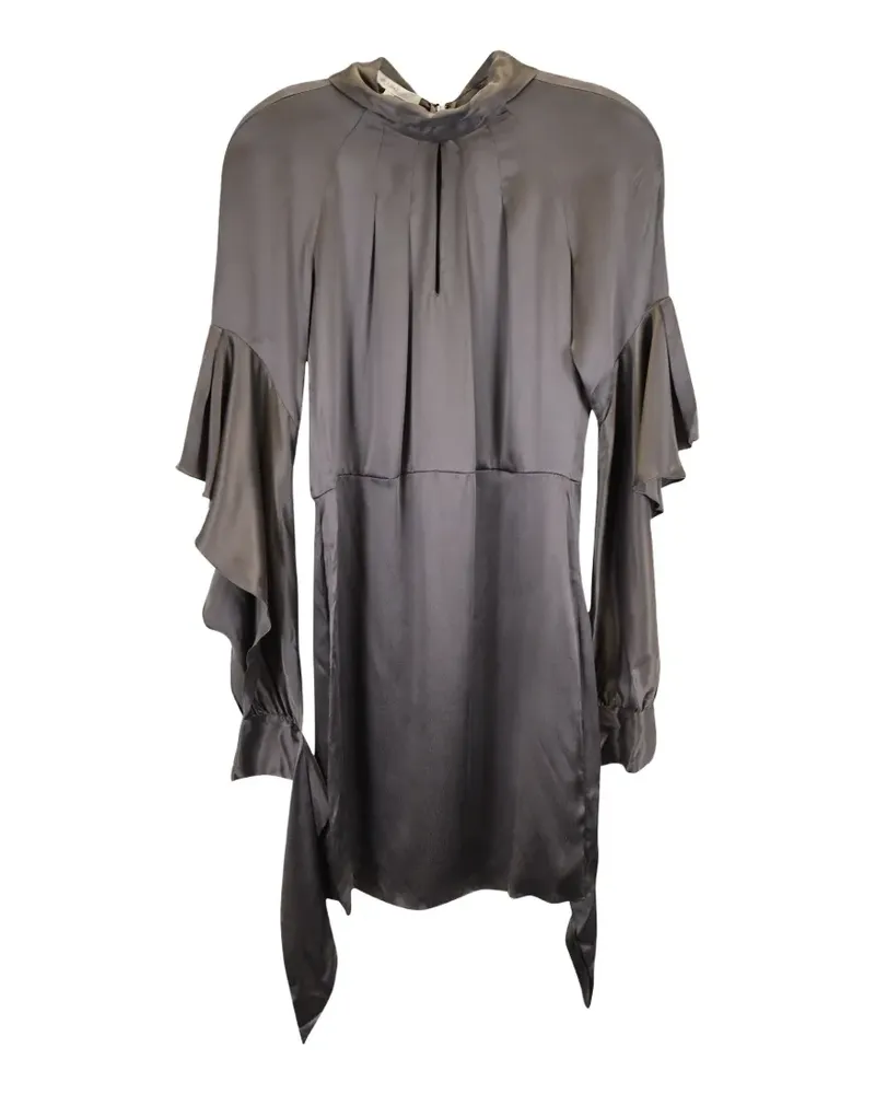 Vanessa Bruno ruffled asymmetric-sleeve mini dress - Grau Grau