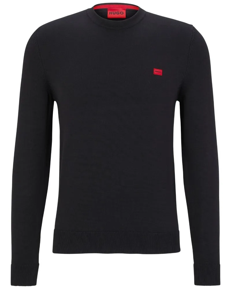HUGO BOSS San Cassius Pullover mit Logo-Patch - Schwarz Schwarz