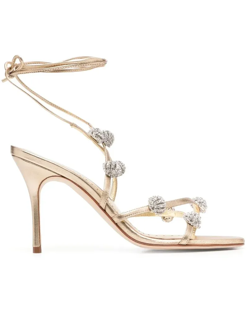 Manolo Blahnik Sandalen mit Kristallen - Gold Gold