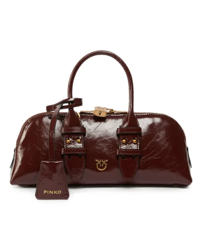 Pinko Kleine Escape Bag Horizontal Handtasche aus glänzendem Leder - Rot Rot