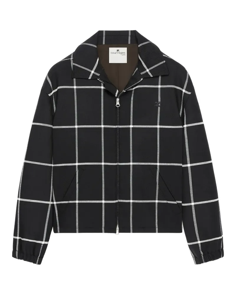 Courrèges Bomberjacke mit Karomuster - Schwarz Schwarz