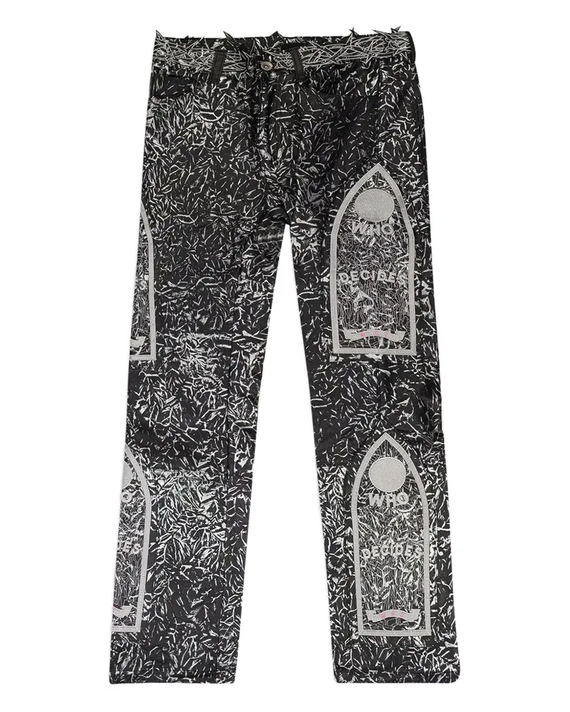 WHO DECIDES WAR Hose aus Leder - Schwarz Schwarz