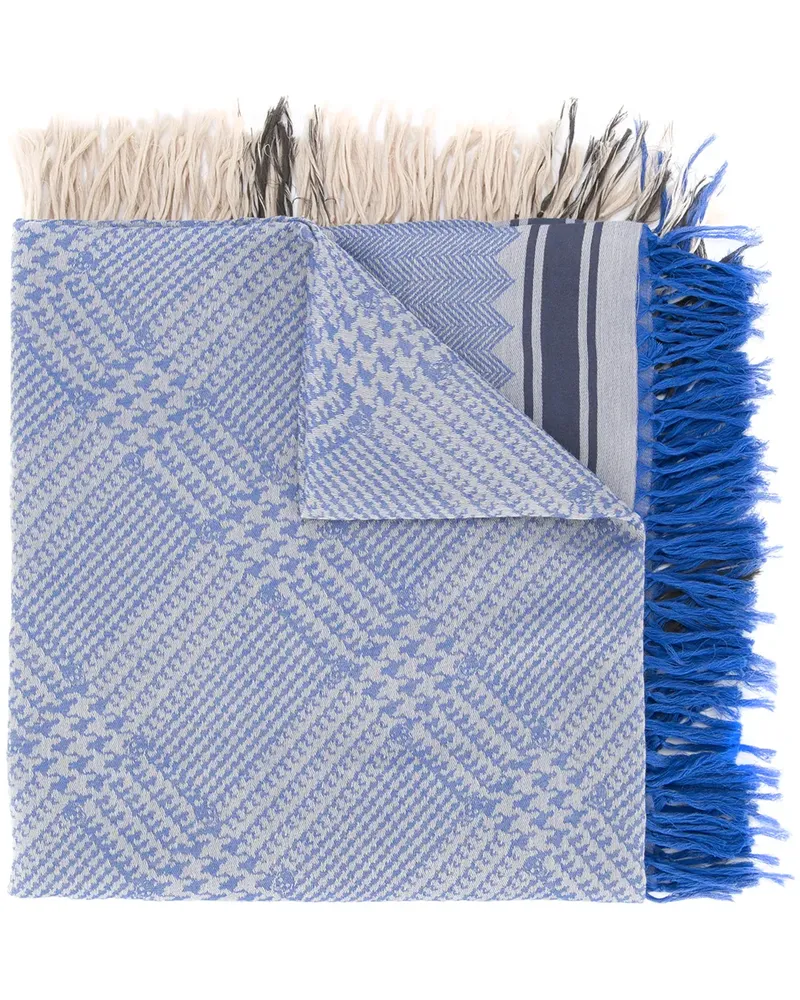 Alexander McQueen Schal mit Totenkopf-Print - Blau Blau