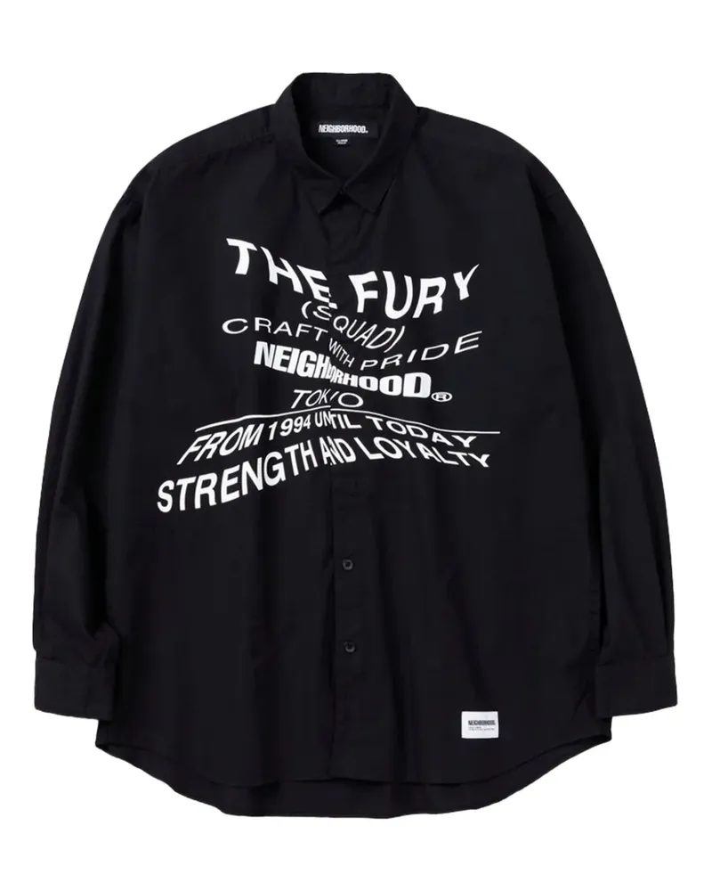 Neighborhood Hemd mit grafischem Print - Schwarz Schwarz