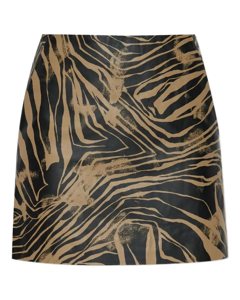 MUNTHE Lipper zebra-print leather skirt - Braun Braun