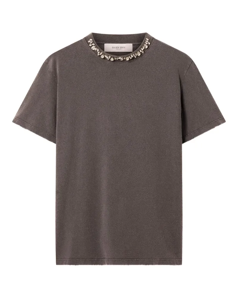 Golden Goose T-Shirt mit Kristallen - Grau Grau
