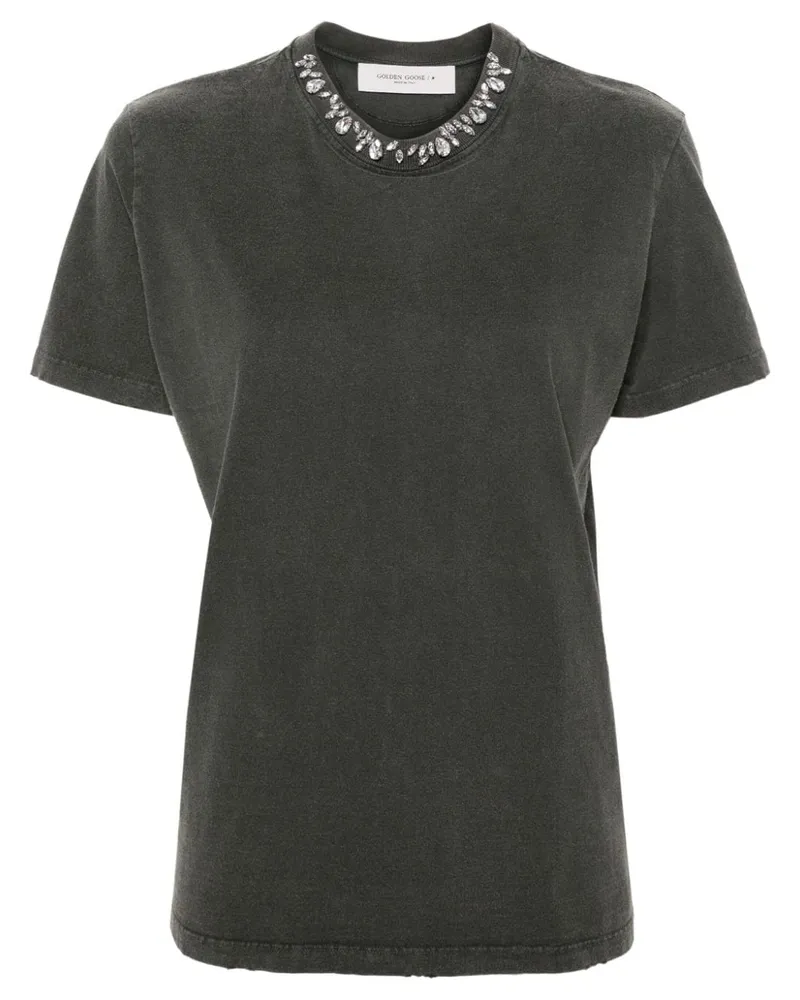 Golden Goose T-Shirt mit Kristallen - Grau Grau