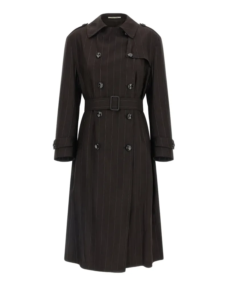 Tagliatore Bonny pinstripe-print double-breasted trench coat - Braun Braun