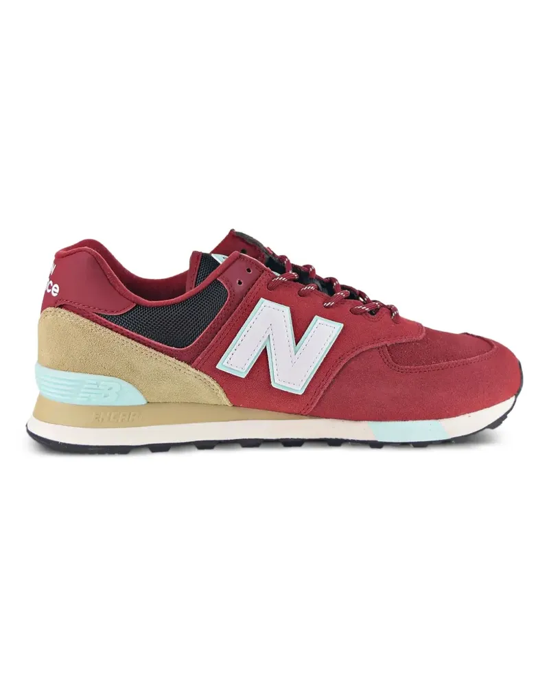 New Balance 574 Sneakers mit Kontrasteinsätzen - Rot Rot