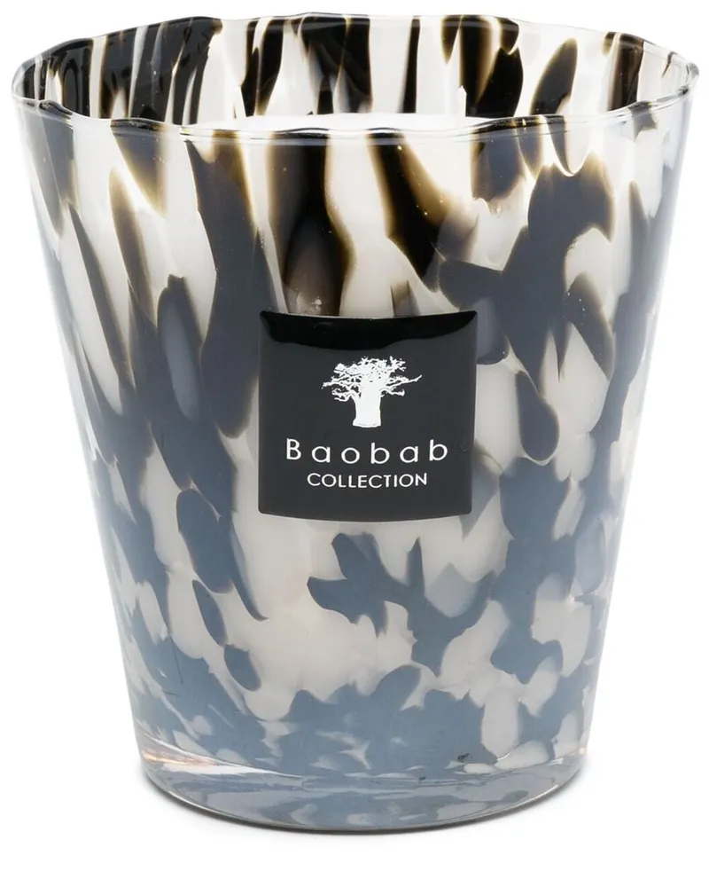Baobab Collection Max 16 Kerze mit abstraktem Print - Schwarz Schwarz