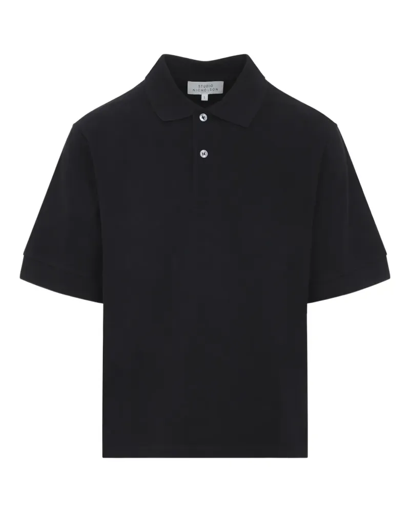 Studio Nicholson button short-sleeve polo shirt - Schwarz Schwarz