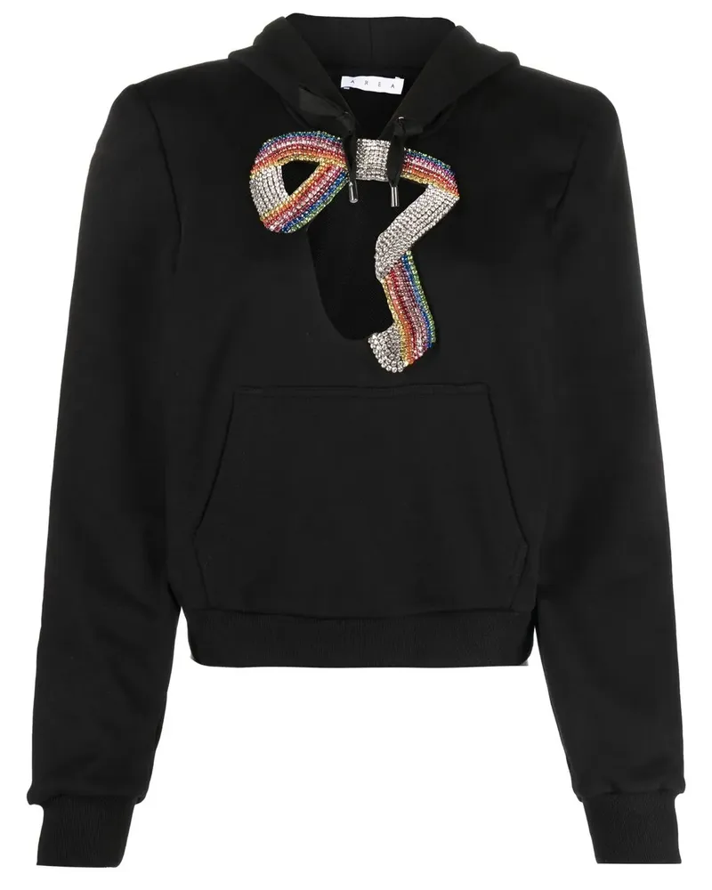 Area Hoodie mit Kristallen - Schwarz Schwarz