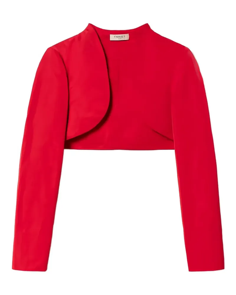 Twin-Set Asymmetrische Cropped-Jacke - Rot Rot