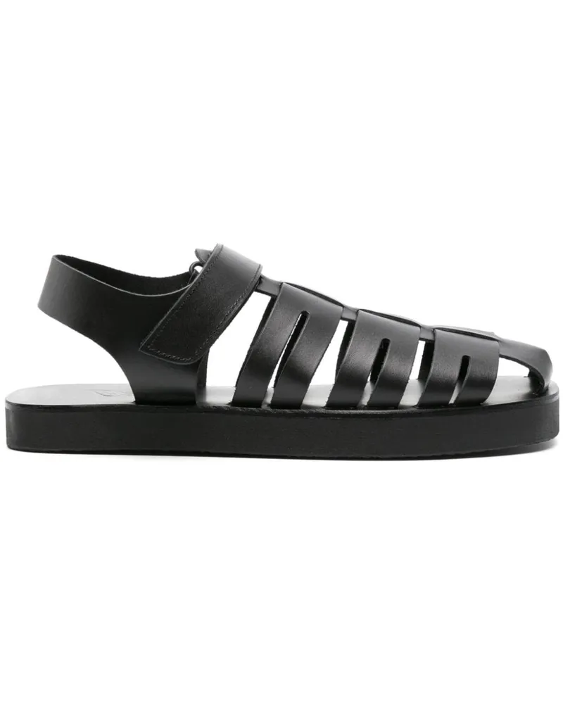 Ancient Greek Sandals Flache Tilemachos Sandalen - Schwarz Schwarz