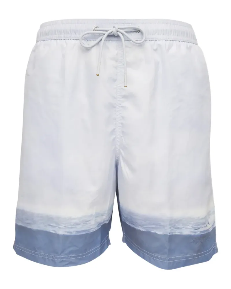 Paul & Shark drawstring ocean-print swim shorts - Weiß Weiß