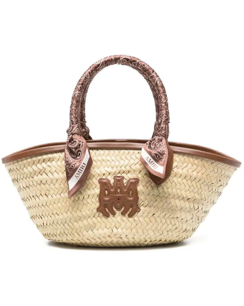 Amiri MA Tote Bag aus Bast - Nude Nude