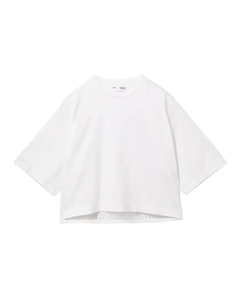 Toga Cropped-T-Shirt mit Kontrasteinsatz - Weiß Weiß