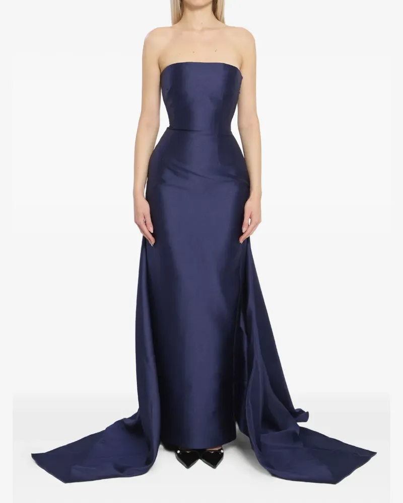 Solace London Imani double-train maxi dress - Blau Blau