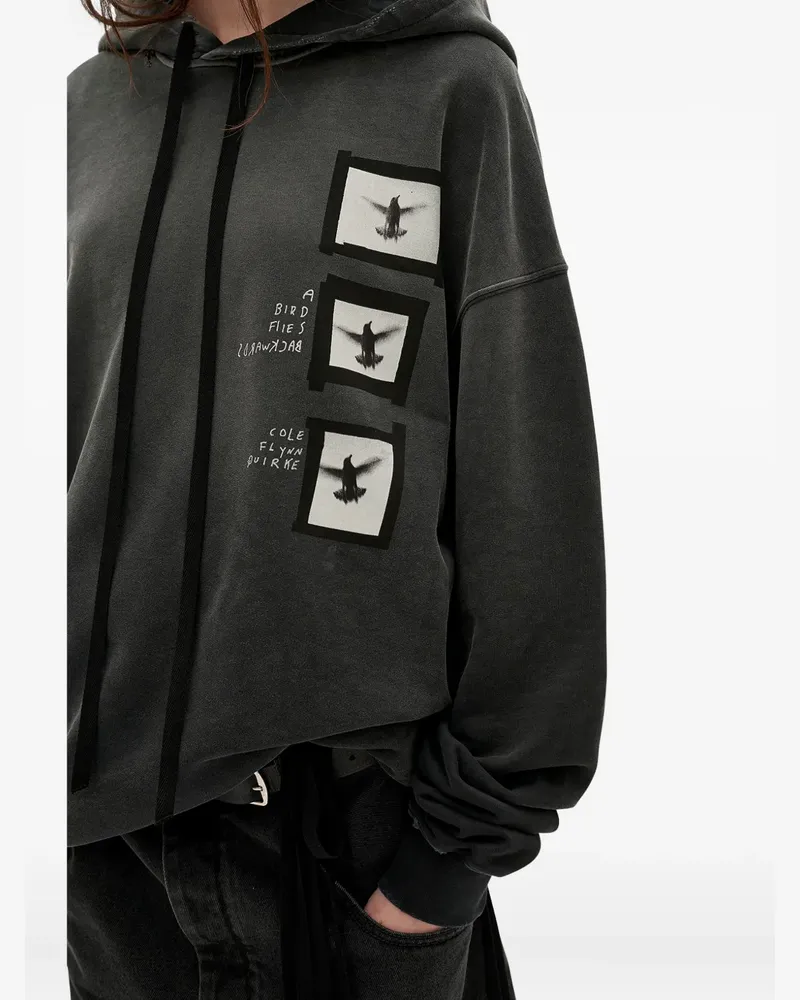 Ann Demeulemeester Anne Marie Hoodie mit Print - Schwarz Schwarz
