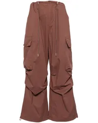 Ground Zero Weite Cargohose mit Knitteroptik Brown