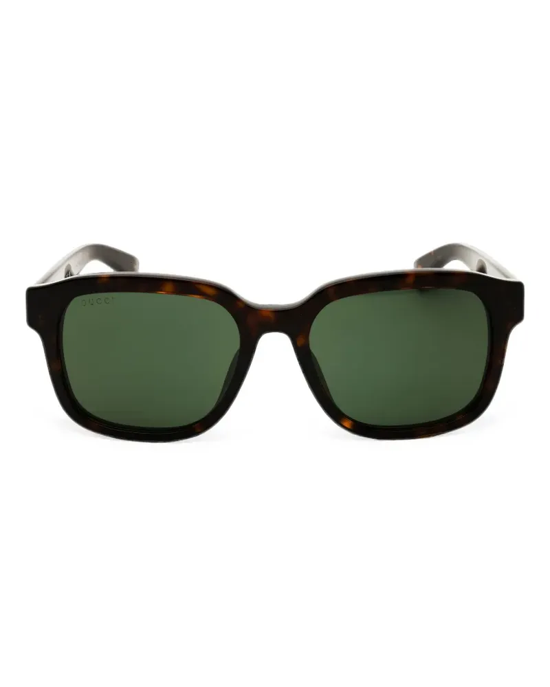 Gucci Sonnenbrille mit eckigem Gestell - Schwarz Schwarz