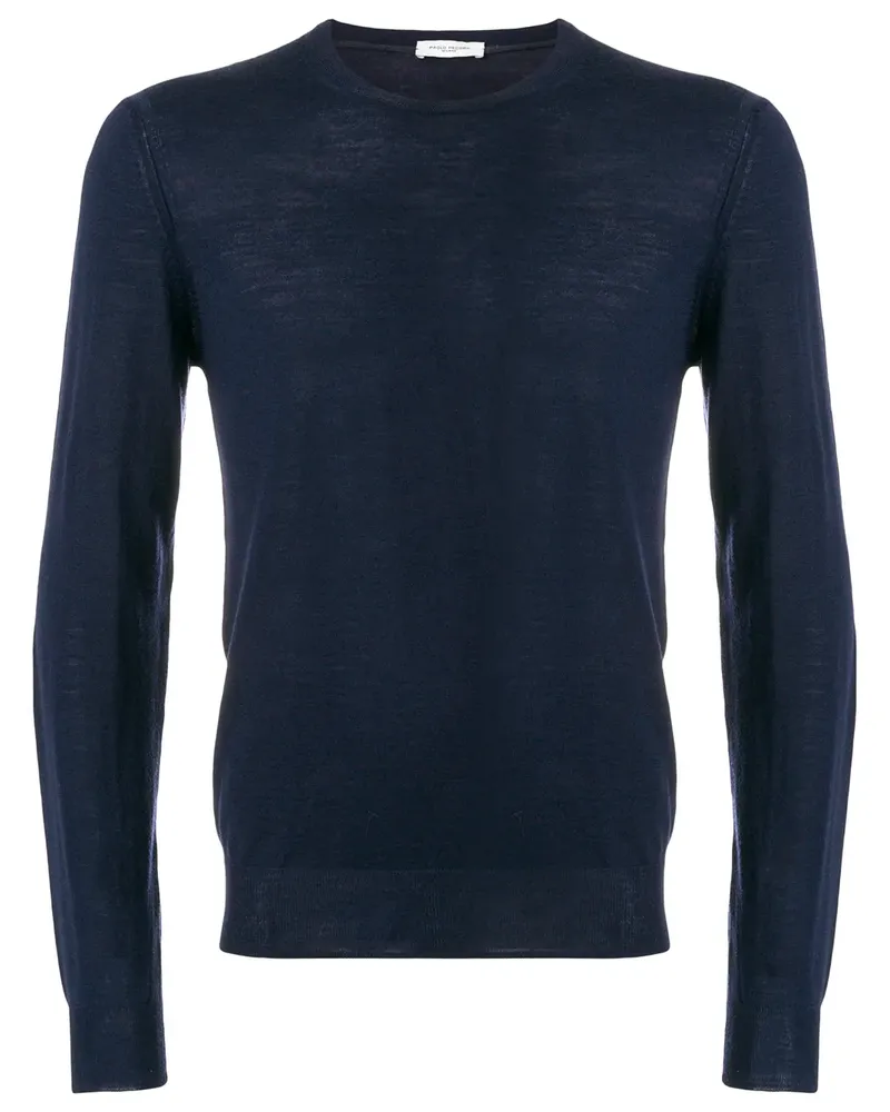 Paolo Pecora Milano Pullover mit rundem Ausschnitt - Blau Blau
