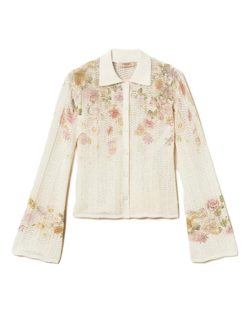 Twin-Set Gestricktes Hemd mit Blumen - Nude Nude