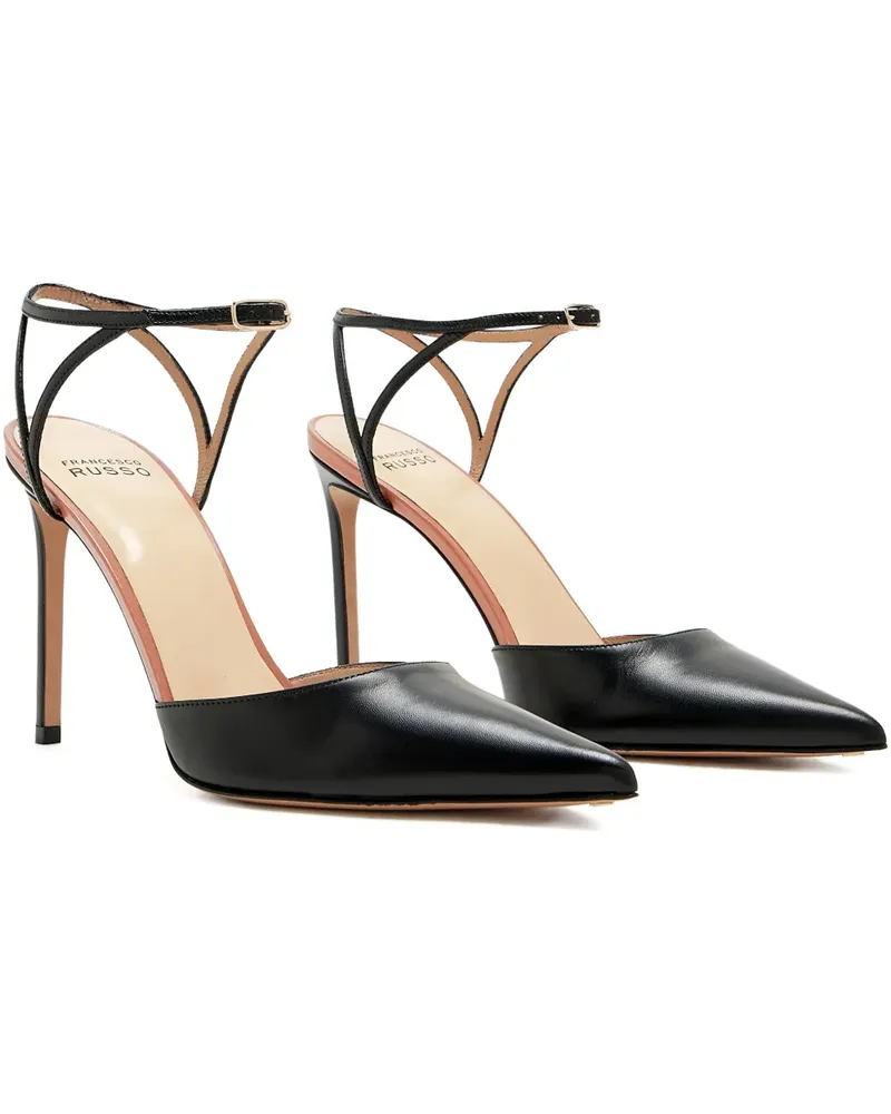 Francesco Russo Pumps mit spitzer Kappe - Schwarz Schwarz