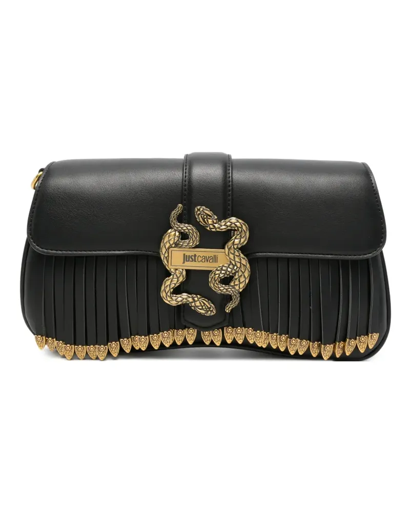 Just Cavalli Umhängetasche mit Schlangen-Schild - Schwarz Schwarz